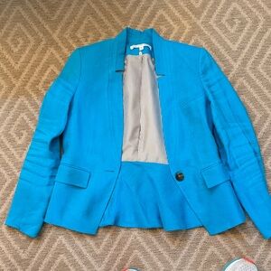 Women's Tailored Turquoise-Blue Blazer Jacket